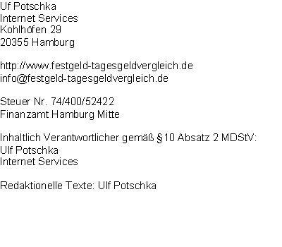 Impressum Festgeld Vergleich